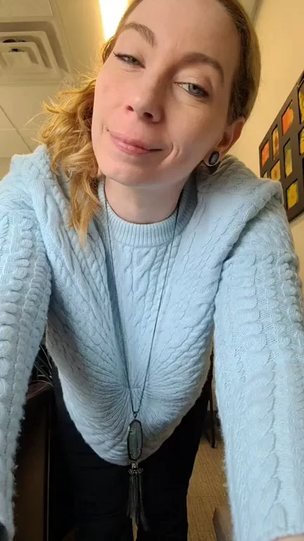 Circular Sweater Tease at Work 😈 (F)46