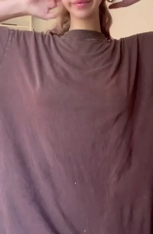 Shirt Tease Unleashed: Perky Tits Pop Out!