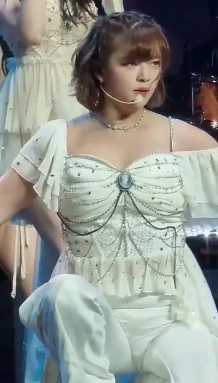 TWICE Jeongyeon: Slutty Stage Tease in Shimmering White Chains