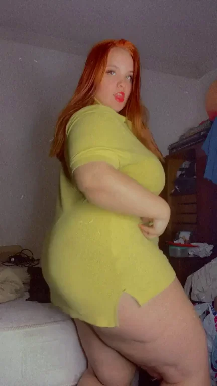 Redhead BBW Tease: Massive Tits & Juicy Ass Get Dicks Rock Hard Pre-Strip 😈🍑💦