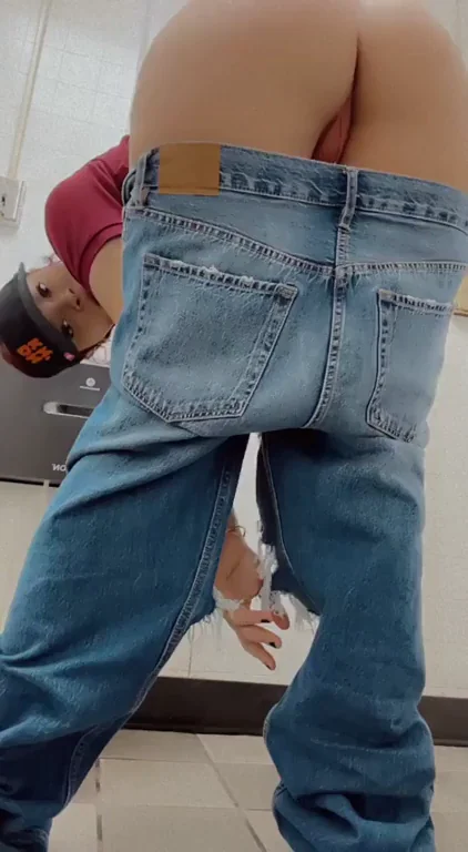 I'll bend over like this for you while I grab the donuts you ordered.