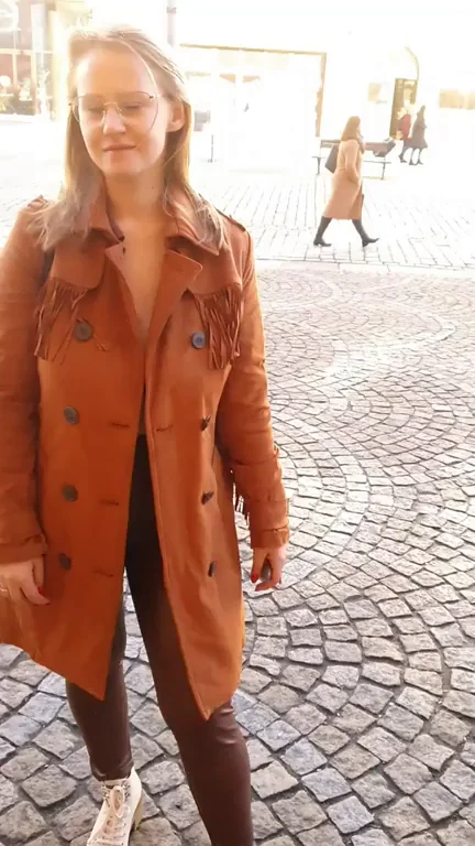 Big Tits Flashing in Old Market Stroll 😈👅