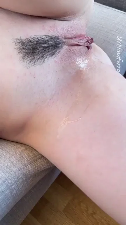 Horny Slut's Dripping Labia Mess: Lick It Clean?
