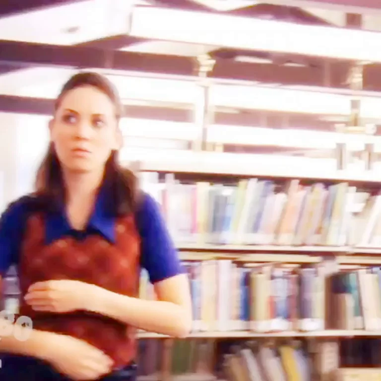 Alison Brie's Juicy Natural Tits Tease in Library