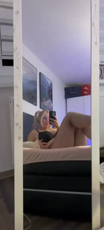 Fresh Thigh Feast: Juicy Legs Spread Wide in Mirror Tease