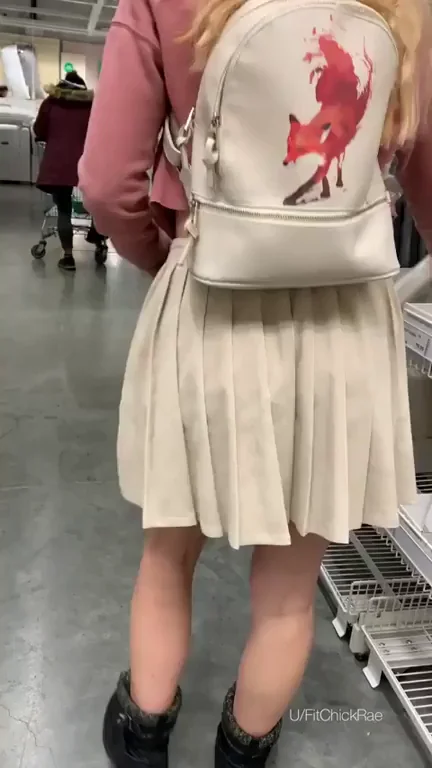 Sneaky Store Slut Fucks Her Dripping Pussy with a Massive Dildo Backpack Style