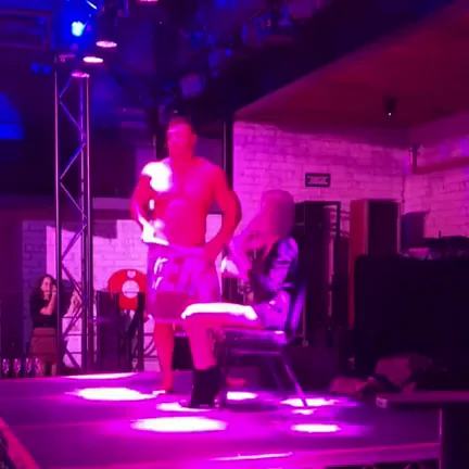 Australian stripper Nathan Wyld has cute blonde run her hands all over his hard body