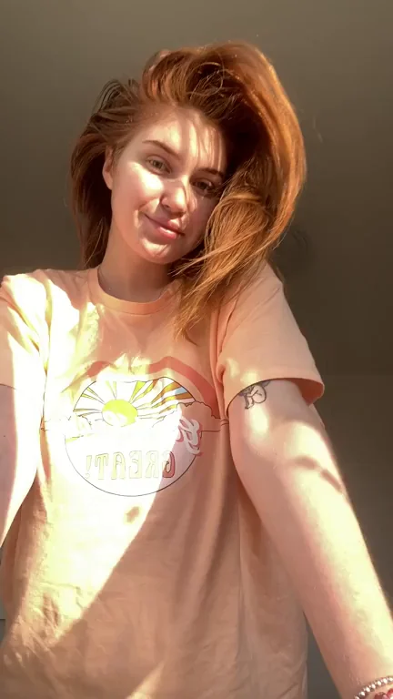 Petite Redhead's Rock-Hard Nipples Poppin' Thru Tiny Tits Tease