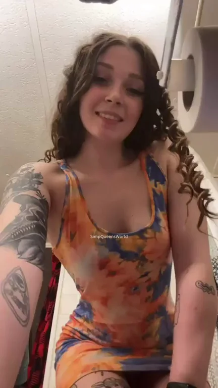 No Panties Dress Tease in the Bathroom! 🔥🍑