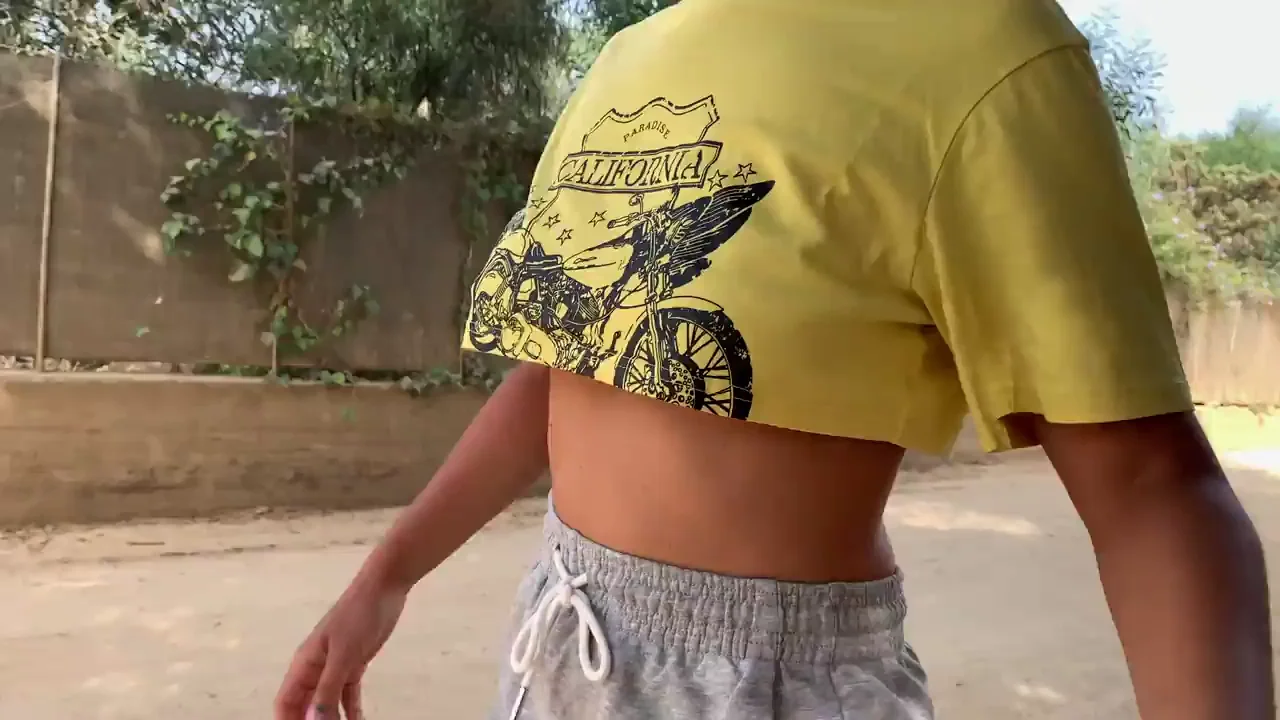 On my way to the beach with this crop top and no bra