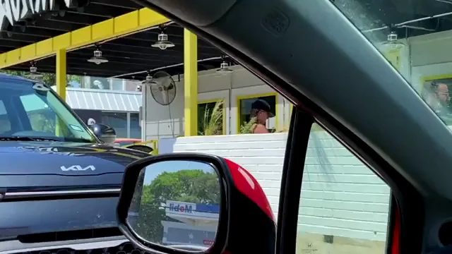 Going through the drive through topless! I was so nervous