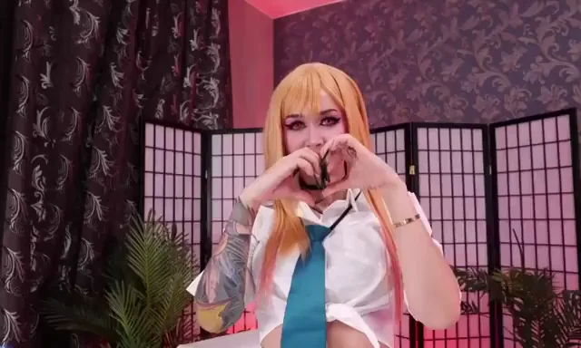 🔥 Purple Bitch as Marin Kitagawa Teasing Ass & Face in Cosplay Slut Mode 💦🍑