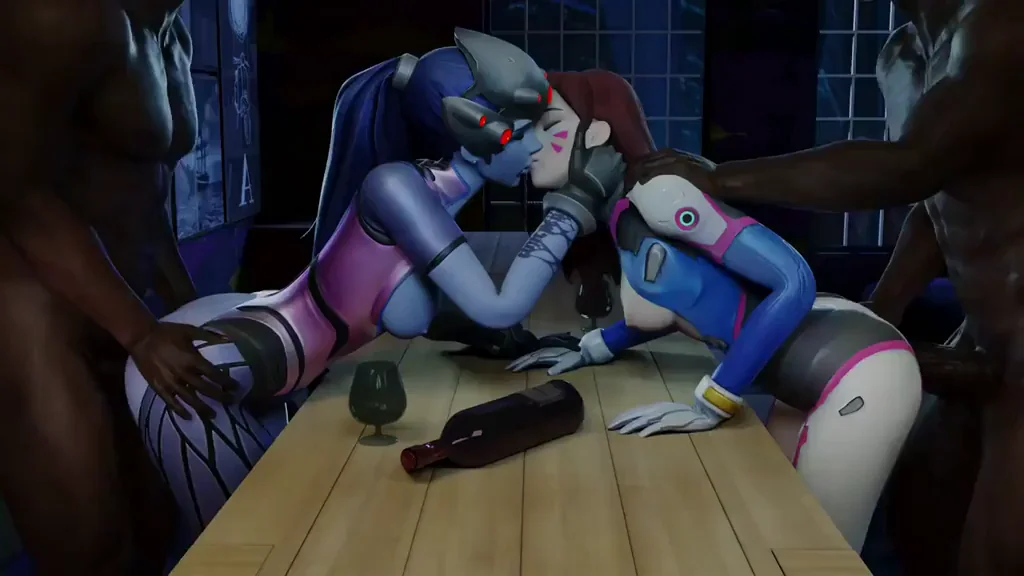 🔥 D.Va & Widowmaker's Steamy Table Fuck Fest 💦🍑