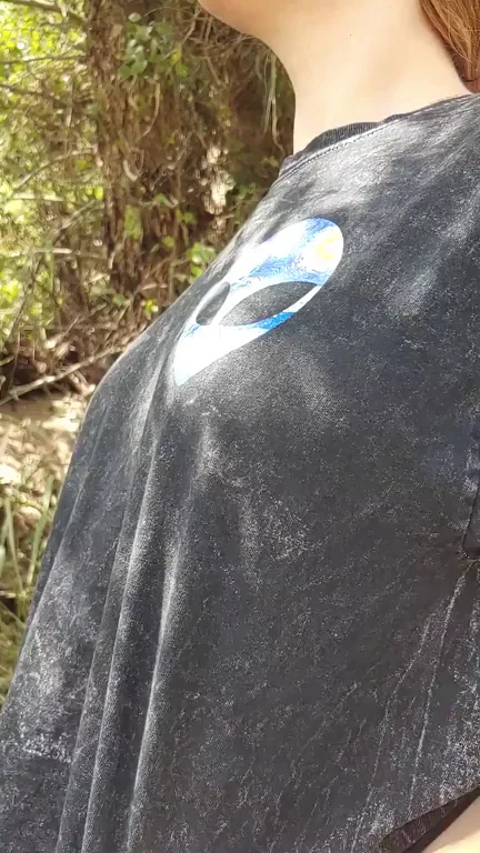 Teen Slut Flashes Out-of-This-World Tits in the Woods