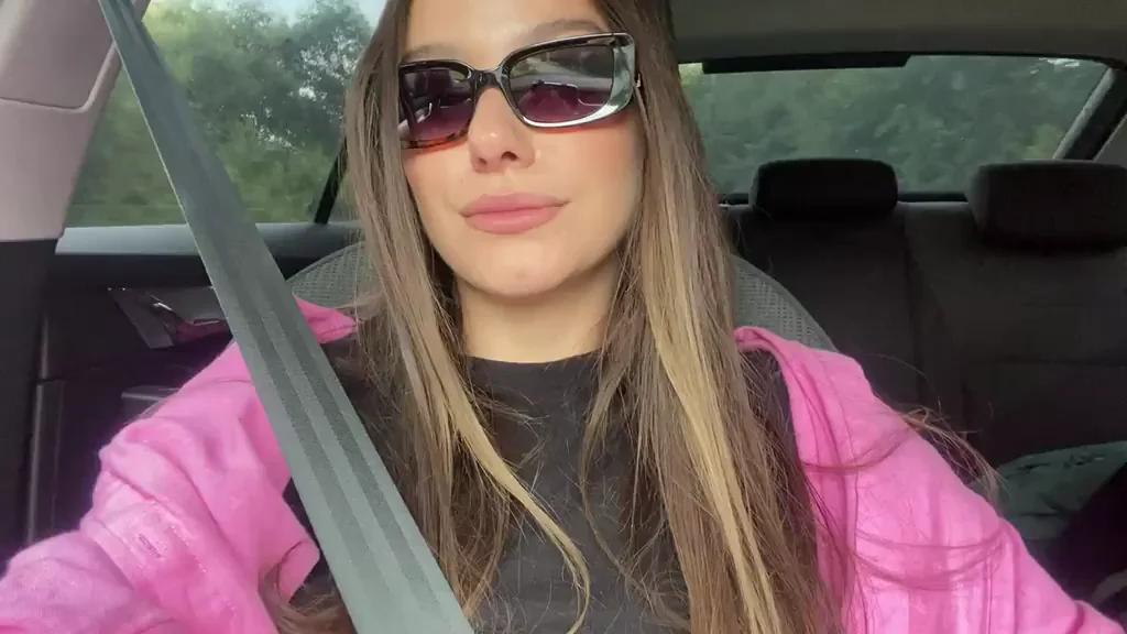 FWB Tease: Slutty Flasher Bares Perky Tits in Parked Car