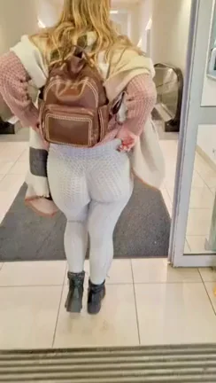 Escalator Ass Tease: Yoga Pants Drop in Mall Madness