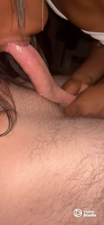 pulling hard on my hubby's (24m) little balls and digging my (22f) sharp nails into his sack while comfortably deep throating his entire shaft.