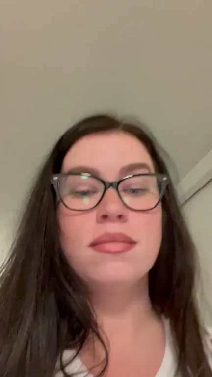 🔥 Glasses Slut Flashes Dripping Pussy in Mail Room Risk 😈 [GIF]