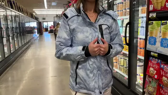 Flashing my tits while shopping at the grocery store