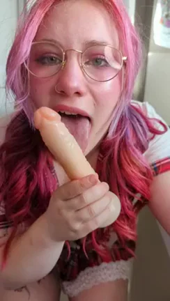 I heard that girls with colorful hair and glasses suck the best, we should test that theory