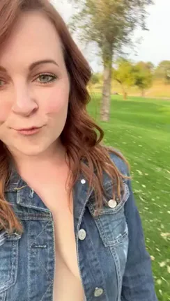 Tits Out Tease on the Golf Course!