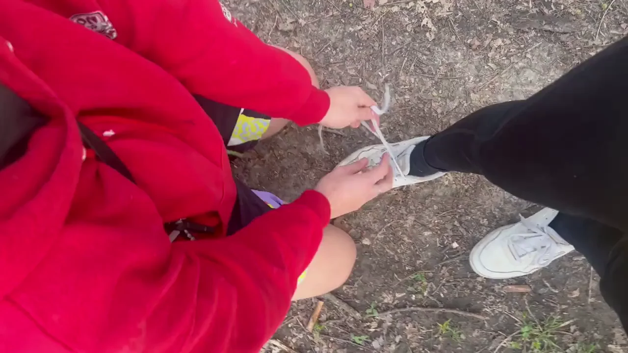 Public Sneaky Tit Suck While 'Tying My Shoe'