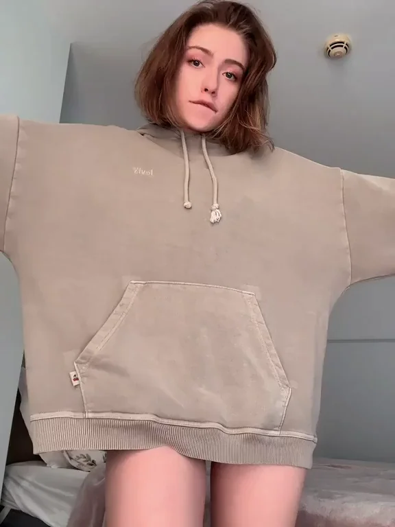 Petite Hoodie Tease: Tiny Slut's Juicy Ass Reveal