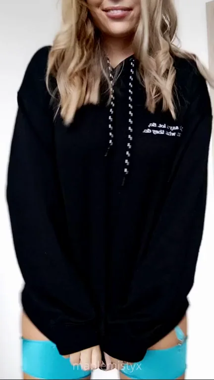 Blonde Bombshell's Hoodie-to-Horny Lingerie Titty Drop Seduction