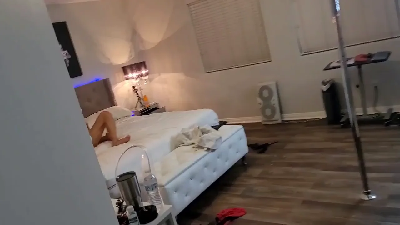 When he walks in on me getting plowed and notices the condom he set on the bed was not opened or used. He couldn't help but continue to film and when I noticed what he was concerned about I just laugh