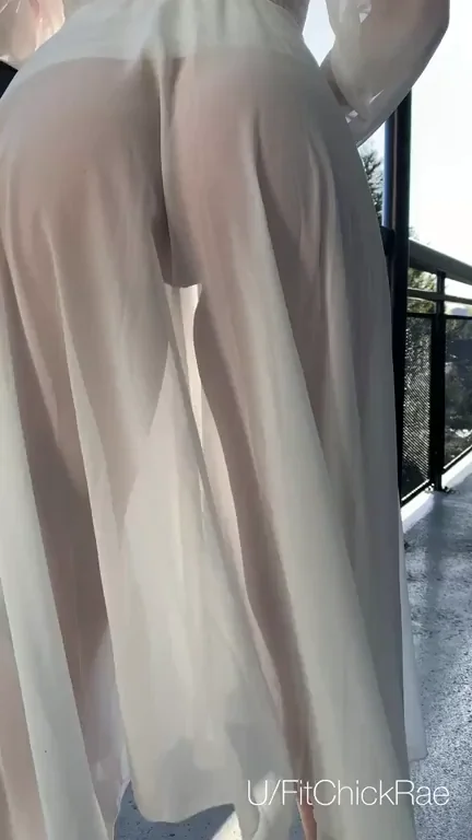 Spring Upskirt Tease 🍑🌸 Pussy Flash on Balcony