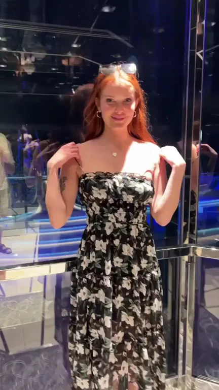 Glass elevator means my tits come out ;)
