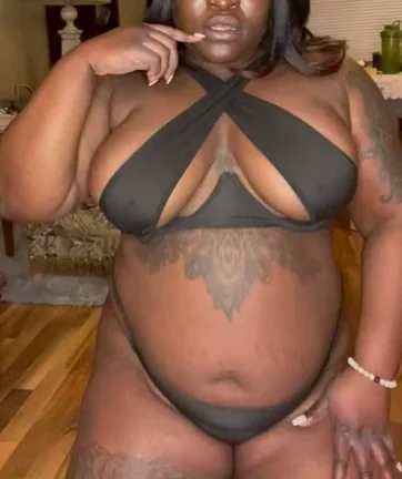 Thick Ebony Queen Dripping in Slutty Black Lingerie
