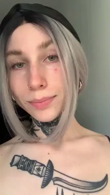 Goth GF Begs for Cream on Her Massive Titties 😈💦