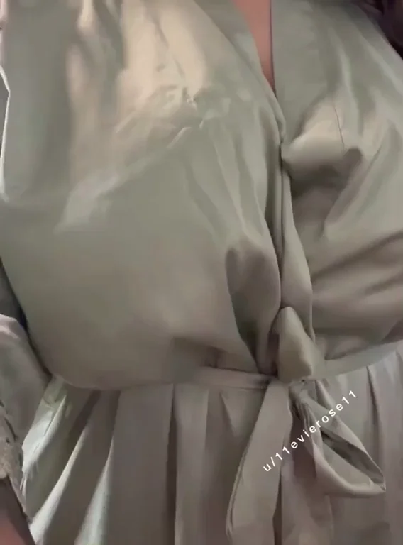 Robe On or Off? MILF Teases Her Massive Tits 😈🍑