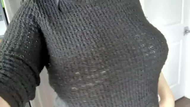 Sweater Puppy Tease: Massive Tits Too Heavy to Hide