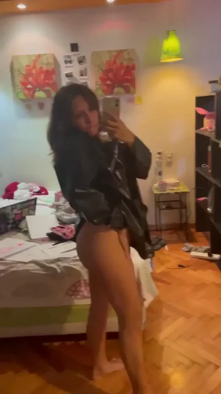 Teasing Ebony Slut in Open Jacket: 'Would You Fuck Me?'