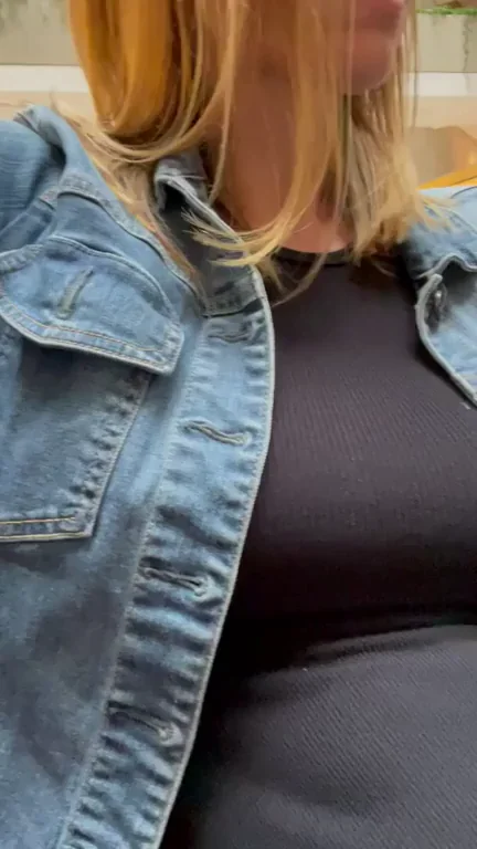 MILF Check-In Tease: Fingering Her Dripping Pussy in Public Line