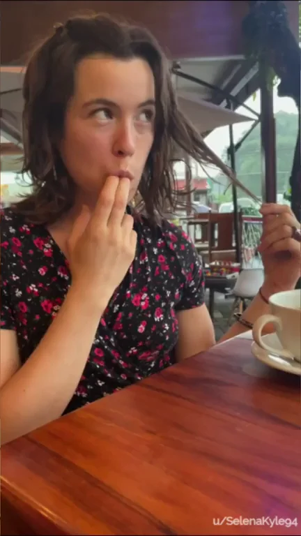 Café Coffee Got This Petite Slut Fingering Her Wet Pussy Publicly ☕💦🔥 [GIF]
