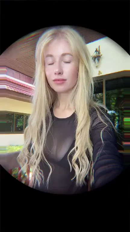 Blonde in black