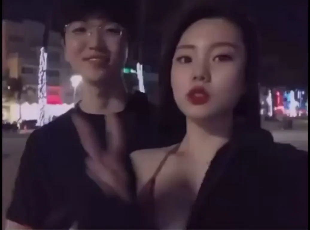 JK250: Cute Asian Babes Flaunt Massive Tits in Nighttime Tease 😍🍒
