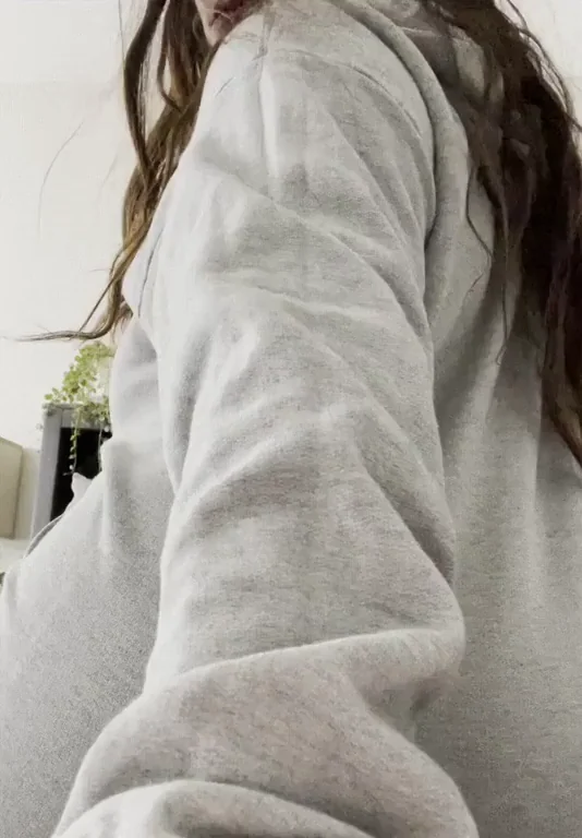 Grey Hoodie Tease: Curvy Ass Perfection