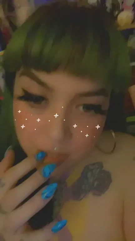 Goth Slut's Milky Tit Tease: Lick Up This Creamy Goodness❤