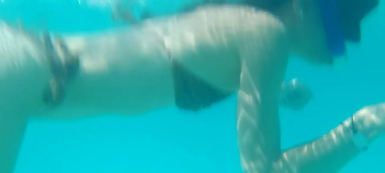 Latina Wife's Tiny Bikini Sea Swim 💦🌊🔥
