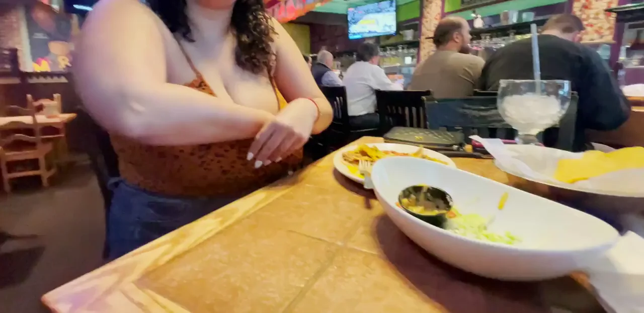 Taking my tits out at the bar [gif]