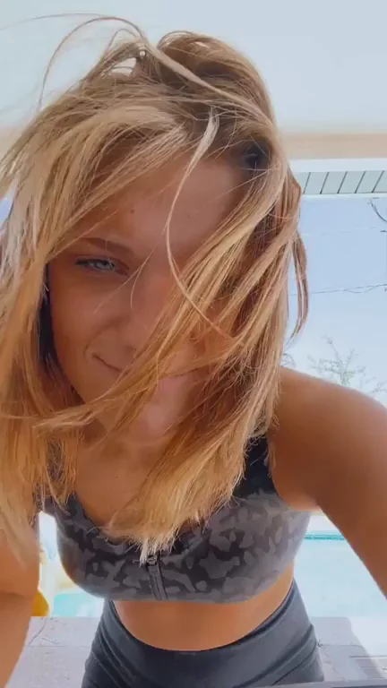 Petite Sporty Slut Teasing by the Pool