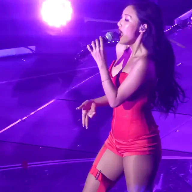 Hwasa's Slutty Red Dress Mic Tease - K-Pop Curves Explode