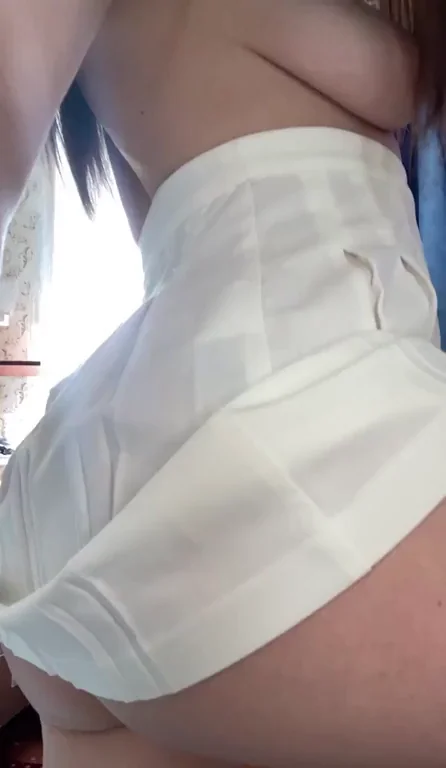 🔥 Sneaky Peek Under My Plaid Skirt Tease 😈