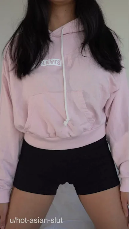 Ripping Off My Hoodie to Bare My Tight Asian Slut Body 😜🔥