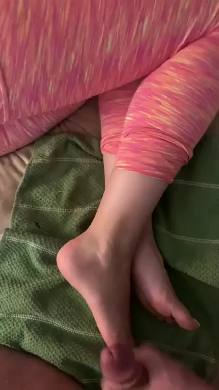 Love getting my feet covered in cum!
