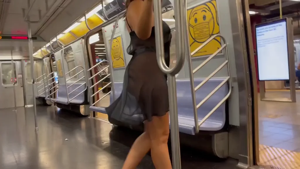 Subway Slut's Barely-There Dress Tease: Date Night Disaster?
